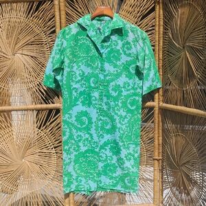 Lady Banyard S Green Paisley Womens Shirt Dress
